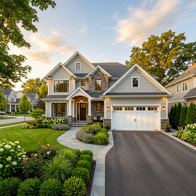 Beautiful home with premium garage door